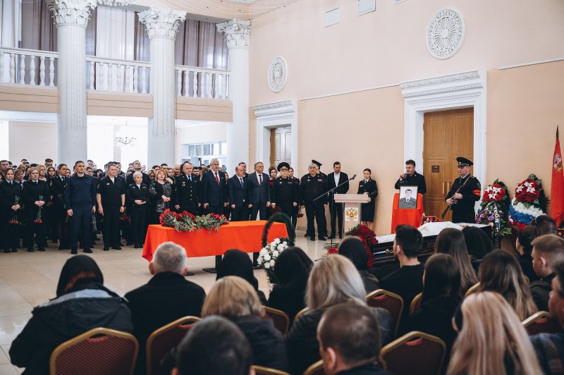 В Щёлково прошла церемония прощания с погибшим при исполнении служебного долга сотрудником полиции Сергеем Ефименко